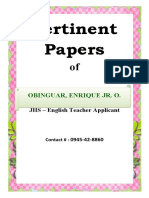 Pertinent Papers: Obinguar, Enrique Jr. O