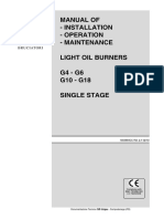 Manual of - Installation - Operation - Maintenance Light Oil Burners G4 - G6 G10 - G18 Single Stage