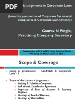 Landmark Judgments in Corporate Laws June 24 2018 ICSI WIRC