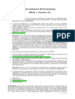 Labor Relations MCQ Questions (Week 1-January 15) : Section A