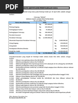 Siklus Akuntansi Perusahaan Jasa Pdf