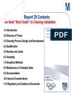 PDA Technical Report 29 Contents: - An Ideal "Best Guide" To Cleaning Validation