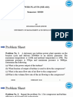 Power Plants (Me-432) Semester: S2020: University of Management & Technology, Lahore