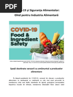 COVID-19 și Siguranța Alimentelor - Spații destinate vanzarii cu amănuntul a produselor alimentare 