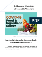 COVID-19 și Siguranța Alimentelor - Lucrătorii din domeniul alimentar 