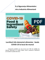 COVID-19 Și Siguranța Alimentelor - Lucrătorii Din Domeniul Alimentar: Boala COVID-19 La Locul de Muncă
