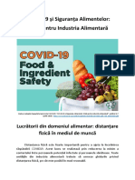 COVID-19 și Siguranța Alimentelor - Lucrătorii din domeniul alimentar