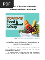 COVID-19 și Siguranța Alimentelor - Lucrătorii din domeniul alimentar: conștientizarea cu privire la simptomele COVID-19