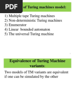 Variants of Turing Machines Model