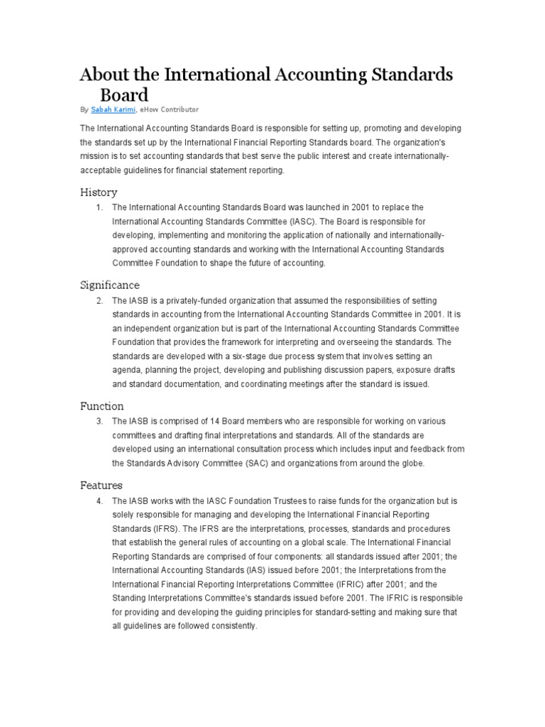 About The International Accounting Standards Board | PDF | Internal ...