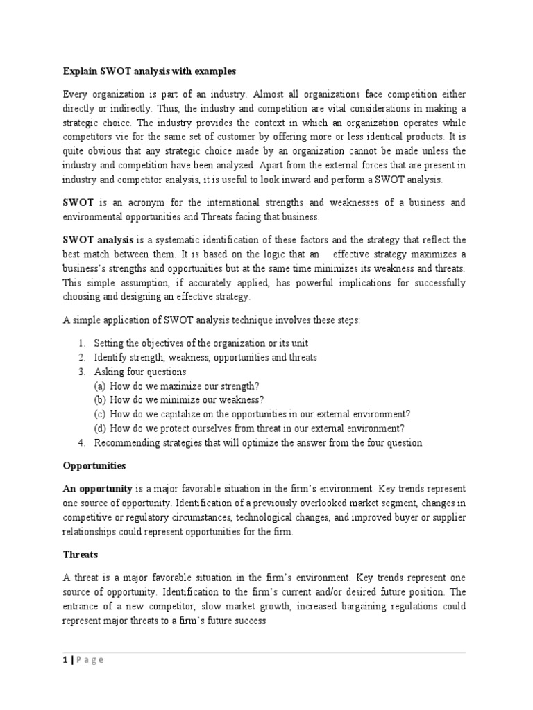 S2 | PDF | Swot Analysis | Strategic Management