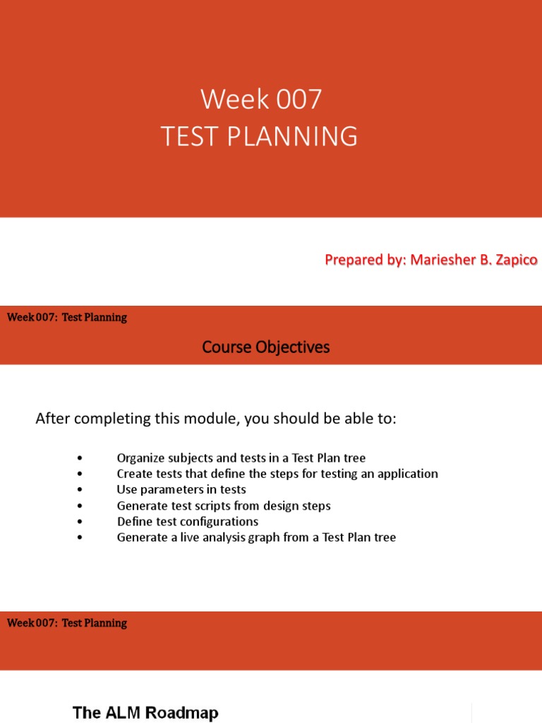 Test Planning Strategies for Week 007 | PDF