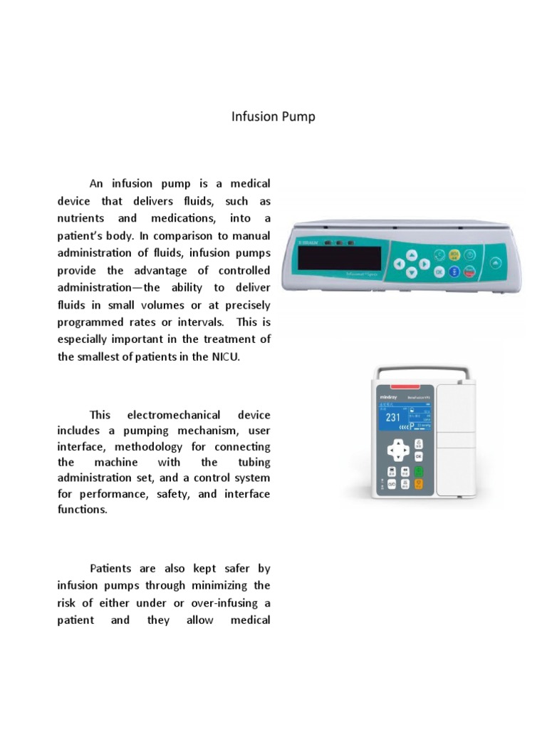 Infusion Pump PDF Intravenous Therapy Pump