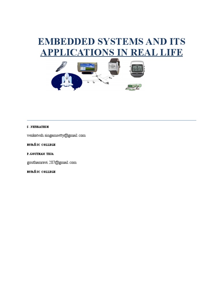Embedded Systems: Real-Life Applications | PDF | Embedded System ...