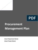 Procurement Management Plan Template With Instructions