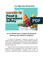 COVID-19 și Siguranța Alimentelor - Ce se întâmplă dacă un angajat din domeniul alimentar este infectat cu COVID19? 