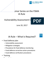 FSPCA Webinar Series On The FSMA IA Rule Vulnerability Assessment Overview