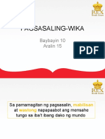 Aralin 15 Pagsasaling-Wika