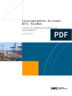 Correspondent Account Know Your Customer Toolkit