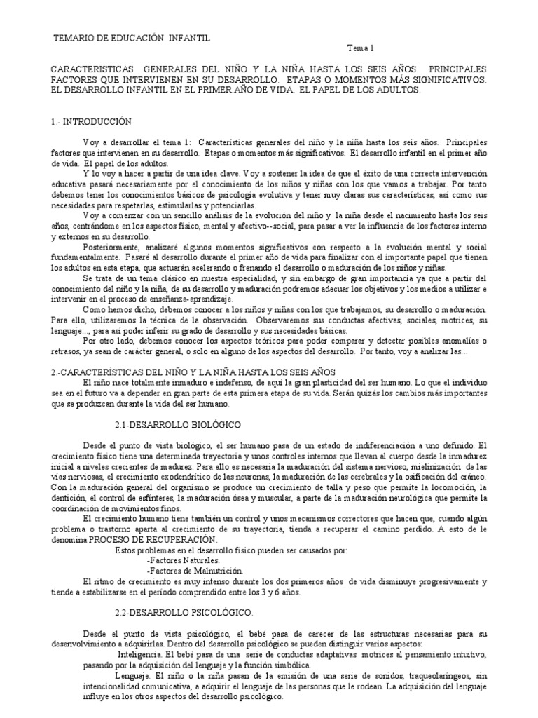 Tema 1 | PDF | Relaciones personales, crianza y desarrollo personal ...