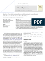 Leaching of Pyrolusite Using Molasses Alcohol Wastewater As A Reductant