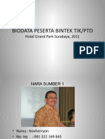 Biodata Peserta Bintek TIK Hotel Grand Park