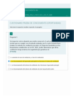 Evaluación de conocimientos sobre inspección de instalaciones de gas