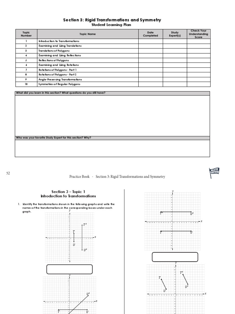 Geometry Module 1 Transformations And Symmetry Answer Key