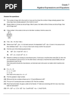 Grade 7 Integers Worksheet with Answers | PDF | Numbers | Integer