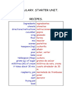 Vocabulario - Unit 0 - Recipes