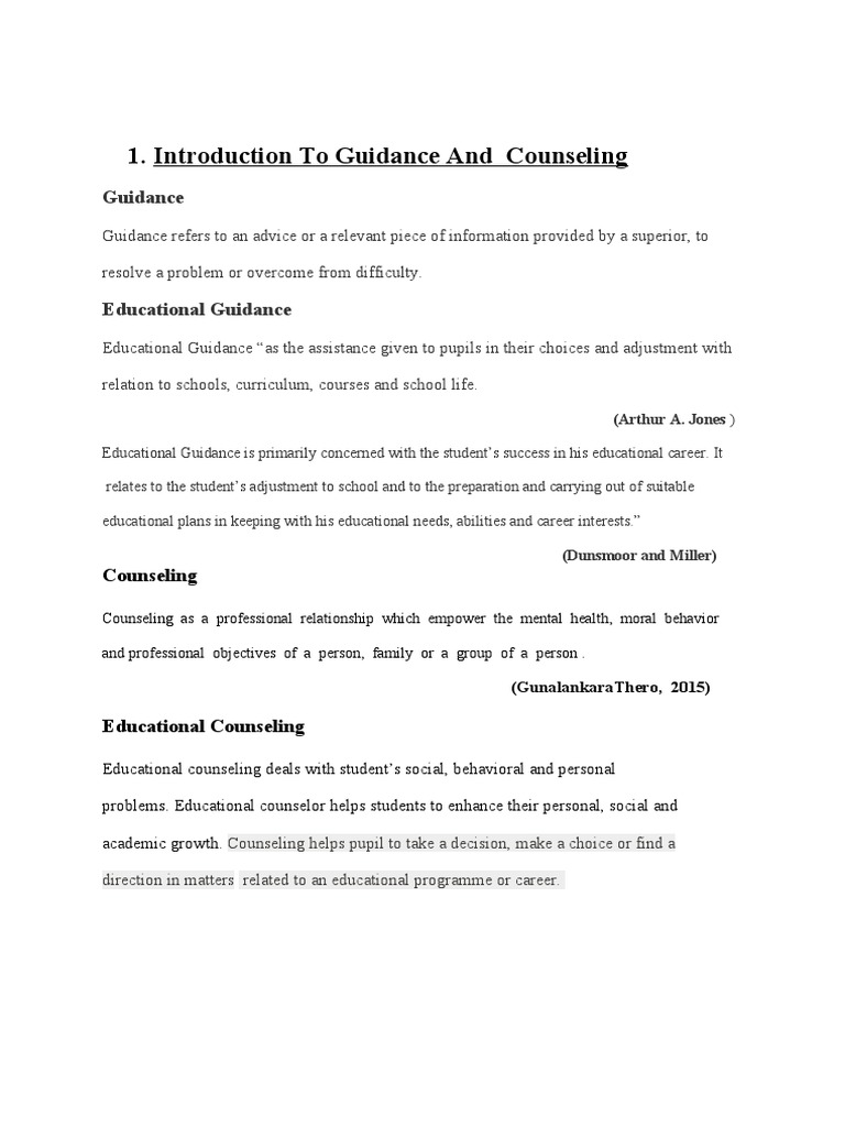 Introduction to Guidance and Counseling | PDF | School C…