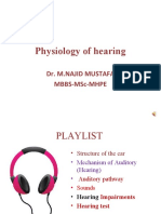 Physiology of Hearing: Dr. M.Najid Mustafa Mbbs-Msc-Mhpe