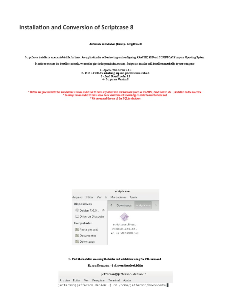 Installation and Conversion of Scriptcase 8 | PDF | Installation ...