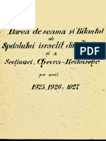 Darea de Seama Si Bilantul Spitalului Israelit Din Iasi Si a Sectiunei Chevra Hedoische Pe Anii 1925-1927 (1928)
