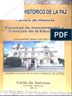 Carta de Servicio Del Archivo Histórico de La Paz, PDF