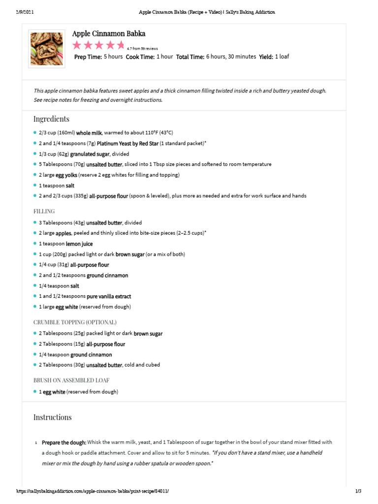 Apple Cinnamon Babka (Recipe + Video) Sally's Baking Addiction PDF