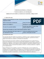 Syllabus Del Curso Estática y Resistencia de Materiales