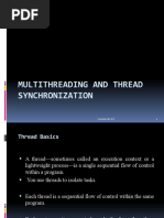 Multithreading and Thread Synchronization Lecture Note