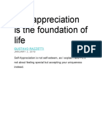 Self-Appreciation Is The Foundation of Life: Gustavo Razzetti