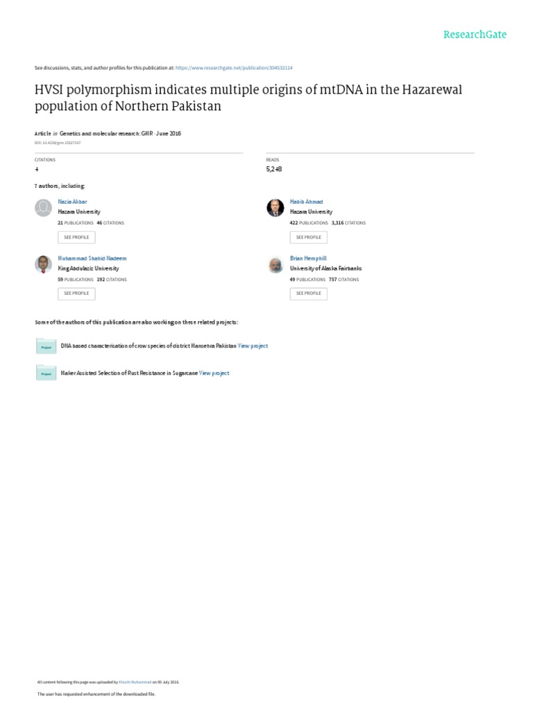 Castes and Tribes in Hazara Division, Khyber Pakhtunkhwa, Pakistan