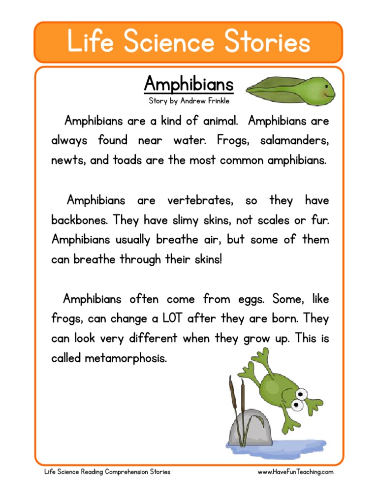 Reading Comprehension - Life Science Stories | PDF | Amphibian | Arctic