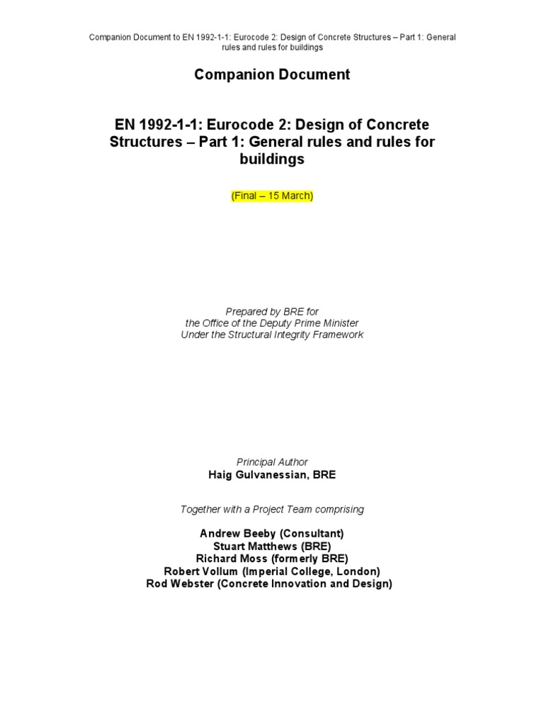 EC2 Companion Guide Final Report | PDF | Strength Of Materials | Bending