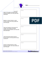 Easy Division Word Problems Math Worksheet 1: Answer