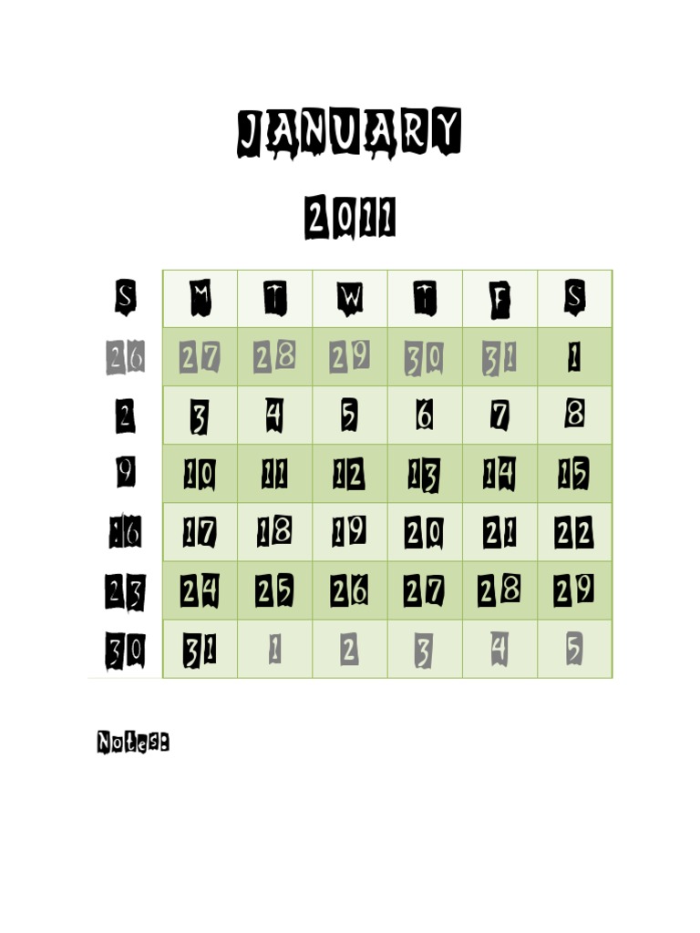 Calendar 20011 PDF