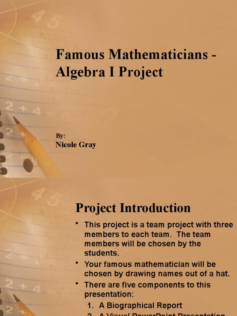 Famous Mathematicians Project Guide | PDF | Mathematics