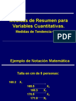 Medidas de Resumen para Variables Cuantitativas.