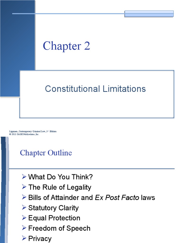 Constitutional Limitations in Criminal Law | PDF | Social Science