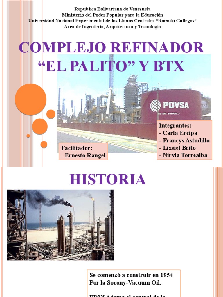 Refinería El Palito: Historia y Procesos | PDF | Hidrocarburos ...