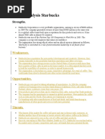 SWOT Analysis Starbucks