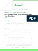 Module 8 / Lesson 8 Study Guide: How To Build Your ATM Cash Machine': Your Email List